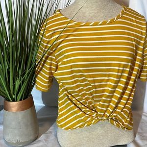 Yellow/orange tie not short sleeve top